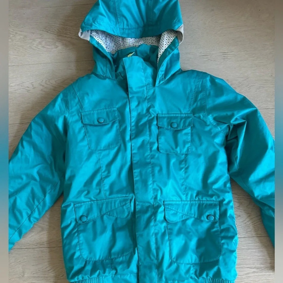 Burton Dryride Snowboard Ski Jacket Insulated Hooded Turquoise Girls XL (US 18) - Picture 2 of 8